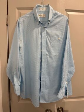 Orvis Light Blue Micro Gingham Button-Down Shirt